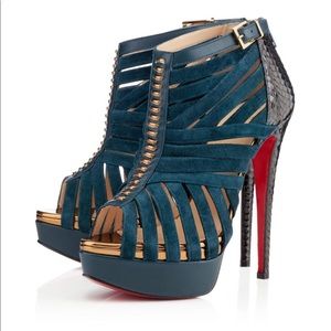 CHRISTIAN LOUBOUTIN KARINA WATERSNAKE BOOTIE